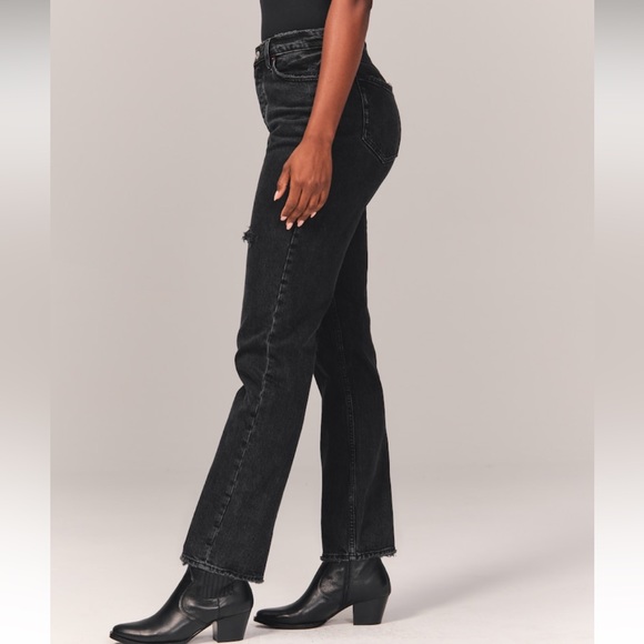 NWT Abercrombie&Fitch High Rise Curve Love Dad Jean - Picture 4 of 8